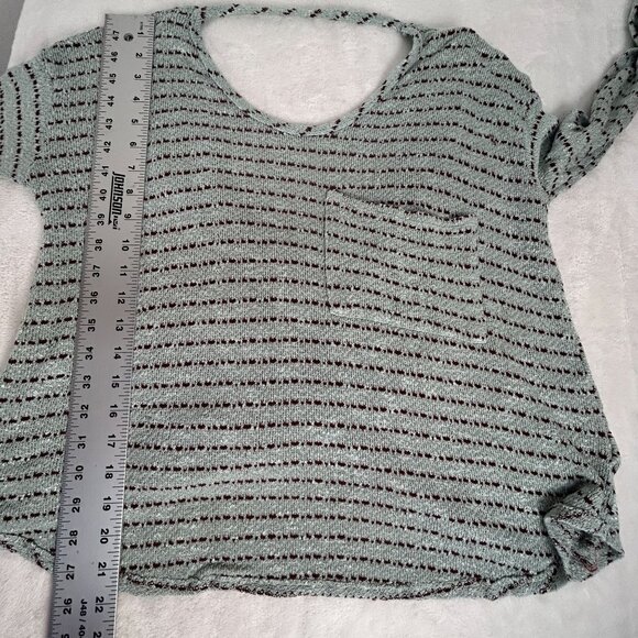 Free People Womens Angel Island Stripe Hacci Sweater Small Blue Purple Open Back - Picture 7 of 7